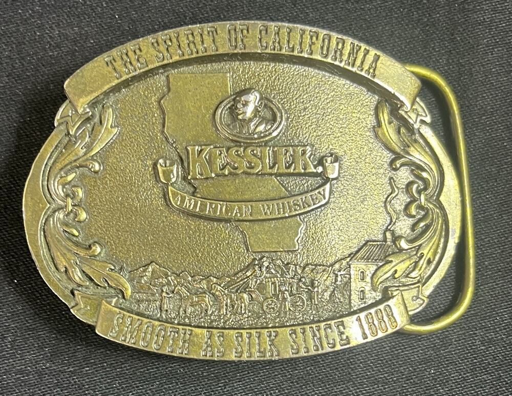 Vintage Belt Buckle Kessler American Whiskey Limited Edition 1993 (Brass)